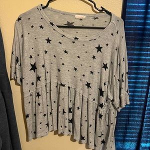 Star Patterned Flow Top